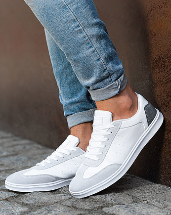 Buty męskie trampki OLDSCHOOL - białe V3 T373, Ombre