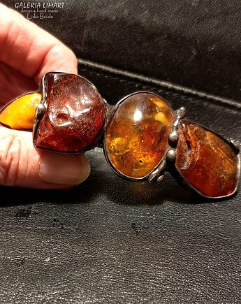 Spinka do włosów z bursztynu UNIKAT ręcznie robiony prezent lux, Galeria Limart