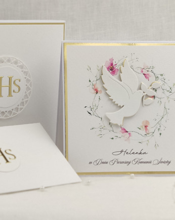 Kartka na komunię z pudełkiem i kopertą, 59-C, Anna Art and Crafts