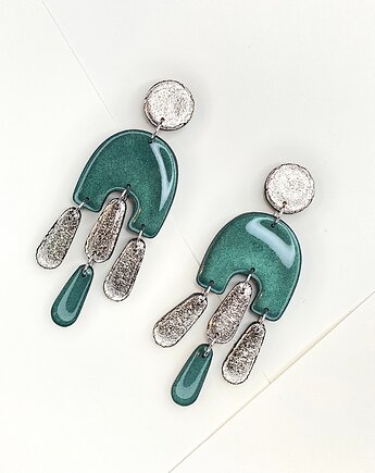 Wiszące kolorowe kolczyki meduza, Clayee