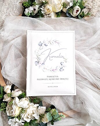 Komunijny album OBRĘCZ z personalizacją, prezent na Komunie, pamiątka Komunii, LOO LOO DREAM
