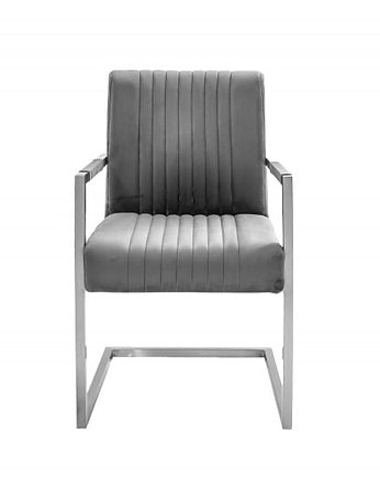 Krzesło fotel Aston vintage szare aksamit, Home Design
