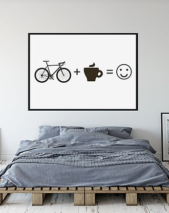 Plakat z rowerem. Rower + kawa = :-), studioixi