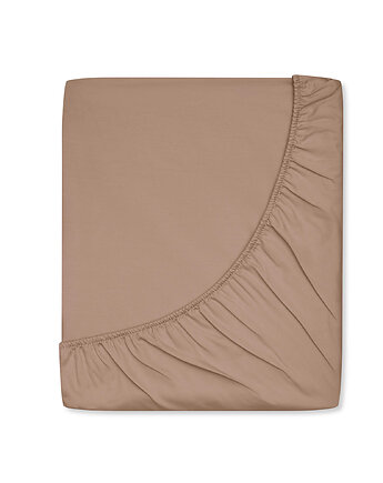 Prześcieradło satynowe z gumką mocha, White pocket