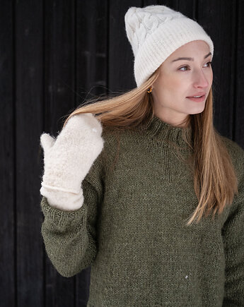 Sweter DITA - Oliwkowy - Handmade, cisza kolektyw