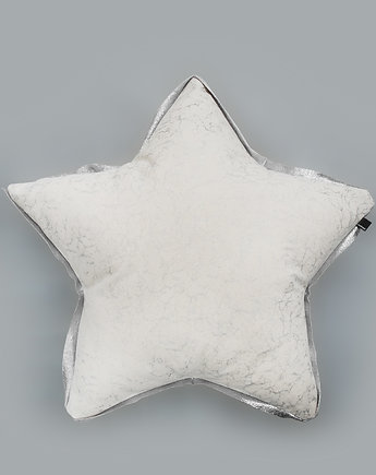 Duża 62 cm srebrna poduszka  gwiazdka, colour contrast