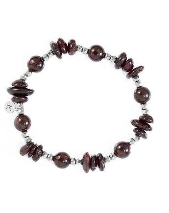 Bransoletka z bordowych kamieni - Wersja Srebrna, Kulka Bransoletki