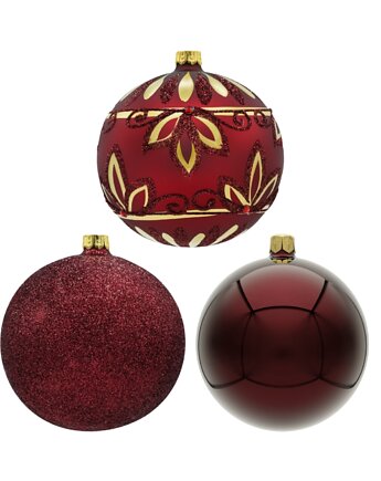 Bombki okrągłe: bordowy zestaw 3 sztuk, Syn Bombkarza