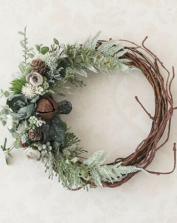 Asymetryczny wianek z dzwoneczkiem (26cm), Lola White