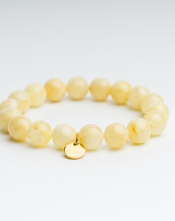 Bransoletka personalizowana bursztyn mleczny, AmberMal