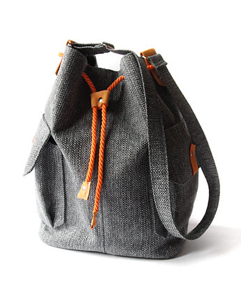torba - grey&orange&dots -, elfagado