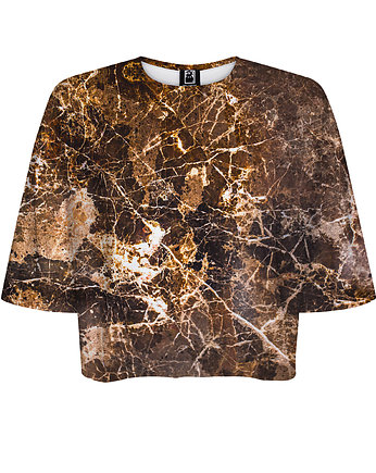 DR.CROW T-shirt Krótki CROP Marble Brown, DrCrow
