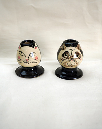 Podstawka pod chasen z kotem. Podstawka z mopsem, Lvvia ceramics