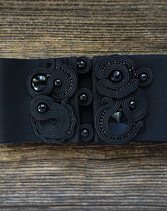 Na zamówienie- elastyczny pasek z klamrą sutasz, Mró Soutache