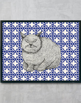 PLAKAT Śpiący Kot III 40x30 cm, Kasia Walentynowicz