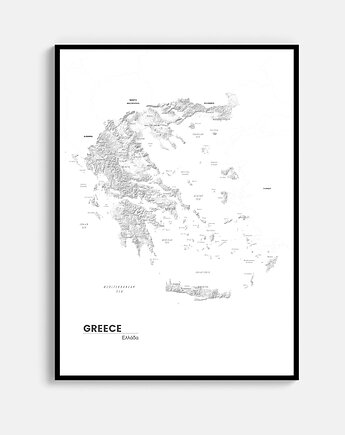 GRECJA mapa plakat, maps by P