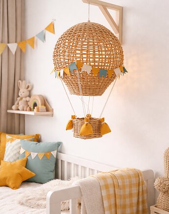 Lampka ścienna nocna do pokoju dziecka Balon z koszem dekoracja ścienna, DekOlli