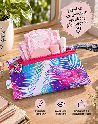 Etui do torebki etui na przybory higieniczne damskie etui pióra tęczowe, Uszyciuch
