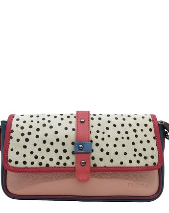 Torebka damska skóra naturalna klapka wzór piękna unikatowa, Olivka Warsaw