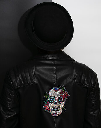 SUGAR SKULL duża przypinka, migotka shop