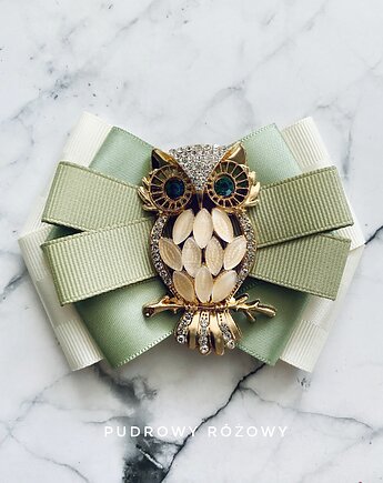 Brosza z Sową Nowość Symbol mądrości, Pudrowy Różowy