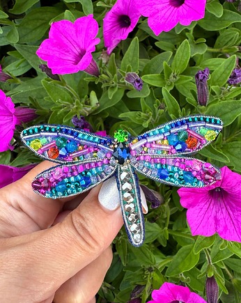 Kolorowa broszka ważka , Biżuteria Beatrice