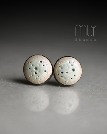 Kolczyki ceramiczne Mini Gri 6mm, Magda Łysiak