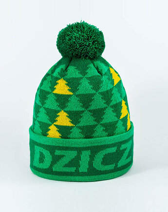 Czapka z pomponem DZICZ zielona, Szwendam sie