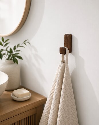 Drewniany minimalistyczny wieszak haczyk na ręczniki (1 szt), POZYTYWNIE W DREWNIE