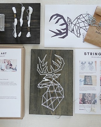 JELEŃ świecący BOX DIY String art kreatywny zestaw zrób to sam, HAART