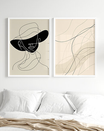 Zestaw plakatów Elegancja w stylu line art I, Manon