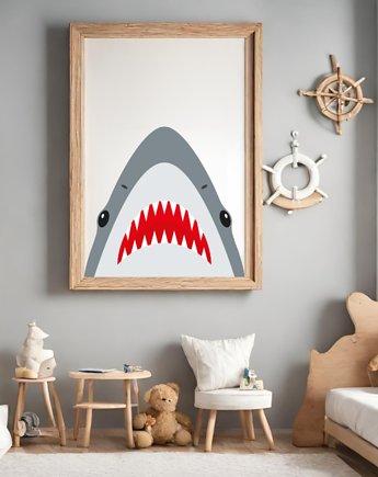 PLAKAT pokój dziecka rekin morski, black dot studio