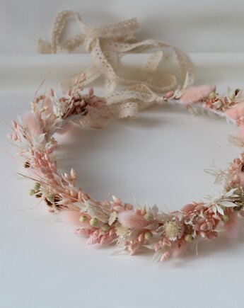 Wianek komunijny, subtelny róż, Rondo Kwiatowe