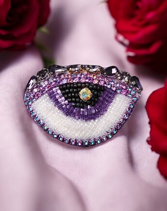 Wyjątkowa broszka OKO  handmade rękodzieło unikat, Kaikki