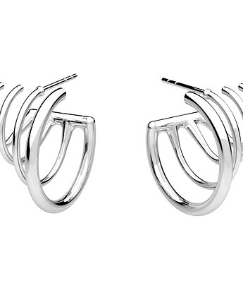 Kolczyki POCZWÓRNE KOŁA -srebro,złoto,róż, ISSI Jewelry