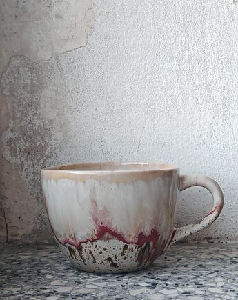 Filiżanki wielkie, różowo-czerwone, MOM S HANDMADE