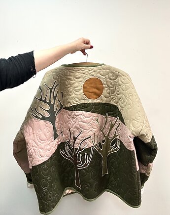 Kurtka lniana, patchworkowa Leśna Toń 2, Dom Artystyczny