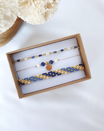 Zestaw bransoletek z lapisem lazuli, LEI handmade 