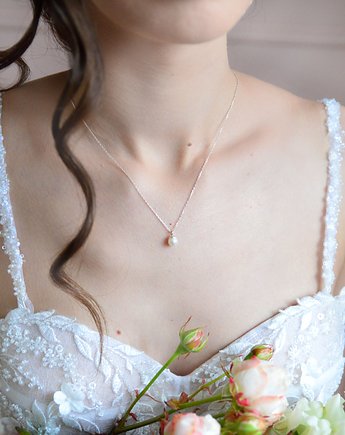 Srebrny naszyjnik z perłą Swarovskiego, Anelis Atelier