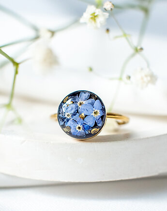 Pierścionek z niezapominajkami, nature gift