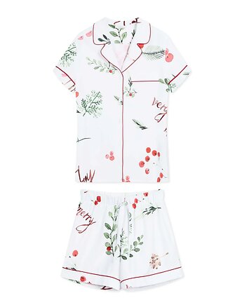 Piżama Very Merry krótka, White pocket