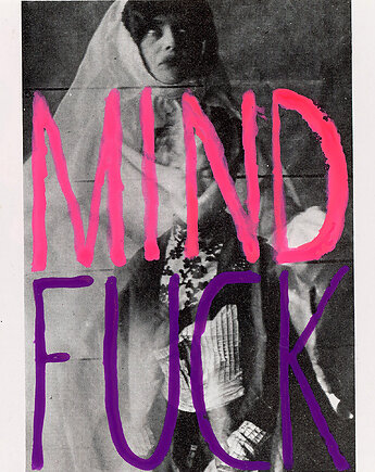 MINDFUCK kobiecy plakat czarownica duch feministyczny dla dziewczyny, BEATNIK illustration