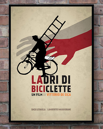 Plakat Złodzieje Rowerów - Ladri di biciclette, minimalmill