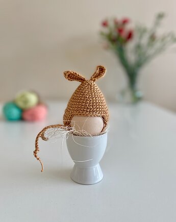 Czapka na jajko, policzone oczka