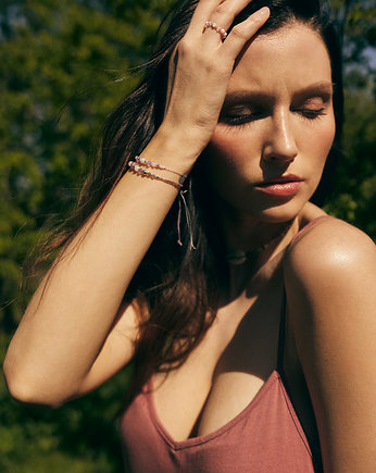 Bransoletka na Pieniądze Ametyst Jadeit Tsavoryt, w hand works