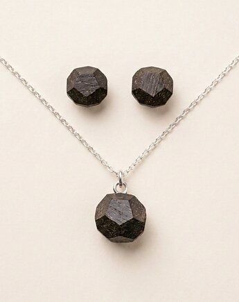 Subtelny zestaw biżuterii z czarnego dębu, MARACHIC