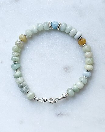 Bransoletka srebrna z akwamarynów Blue rose, Studio Gazela