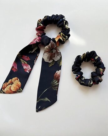 Scrunchie z odwiązywaną szarfą Navy Flores, Volie Line