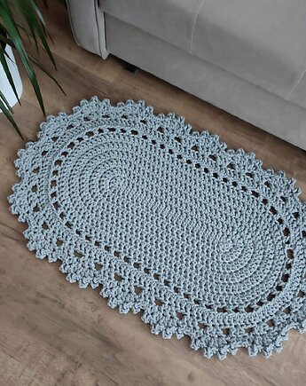 Dywan owalny szydełkowy ze sznurka 55cmx90cm, MISZ MASZ Dorota Tyszko