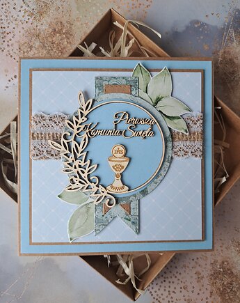 Kartka na Komunię dla chłopca (w pudełku), Kartkodzielo